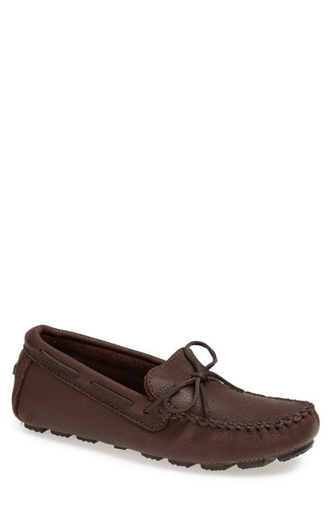 Minnetonka Moosehide Driving Shoe Chocolate at Nordstrom,