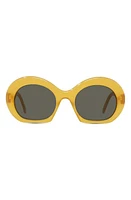 Loewe Curvy 54mm Round Sunglasses in Shiny Yellow /Green at Nordstrom