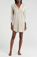 Natori Shawl Lace Trim Sleep Shirt Cashmere W/Ivory at Nordstrom,