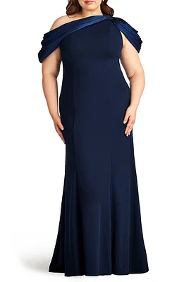 Tadashi Shoji One-Shoulder Mermaid Gown Navy at Nordstrom,