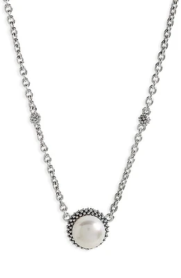 LAGOS Luna Freshwater Pearl Pendant Necklace in Silver/Pearl at Nordstrom