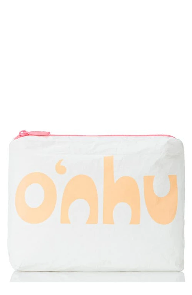 Aloha Collection Small Water Resistant Tyvek Zip Pouch in Tangerine at Nordstrom