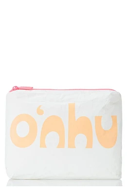 Aloha Collection Small Water Resistant Tyvek Zip Pouch in Tangerine at Nordstrom