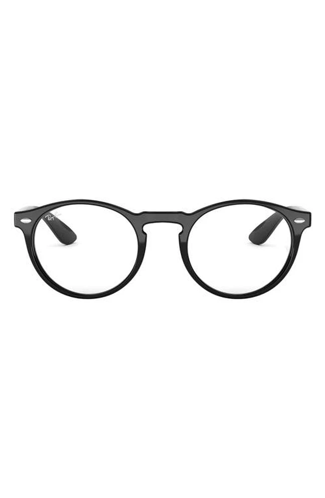 Ray-Ban Unisex 53mm Round Optical Glasses in Shiny Black at Nordstrom