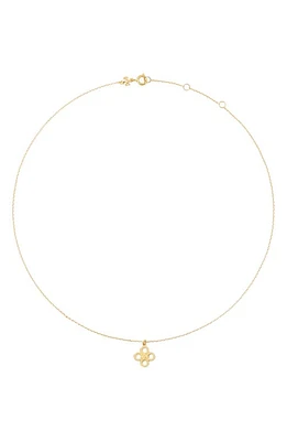 Tory Burch Kira Clover Pendant Necklace in Tory Gold at Nordstrom