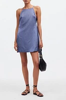 Madewell High Neck Minidress Sunfaded Indigo at Nordstrom,