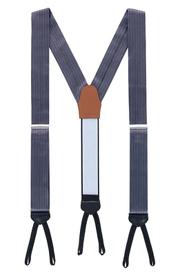 Trafalgar Classic Herringbone Silk Suspenders in Pewter at Nordstrom