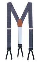 Trafalgar Classic Herringbone Silk Suspenders in Pewter at Nordstrom