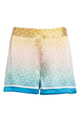 Casablanca Tailored Monogram Ombré Silk Shorts Diamond Degrade at Nordstrom, Us