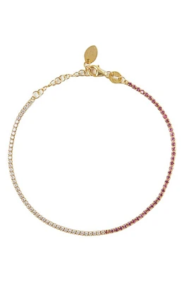 Argento Vivo Sterling Silver Cubic Zirconia Tennis Bracelet in Gold/pink at Nordstrom