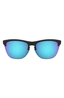 Oakley 63mm Mirrored Oversize Square Sunglasses in Matte Black/Clear/Blue at Nordstrom