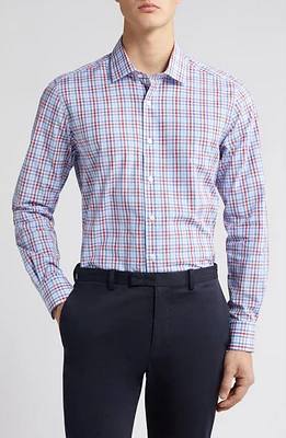 Scott Barber Microdobby Gingham Button-Up Shirt Tomato at Nordstrom,