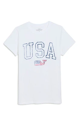 vineyard vines Flag Whale Cotton Graphic T-Shirt White Cap at Nordstrom,