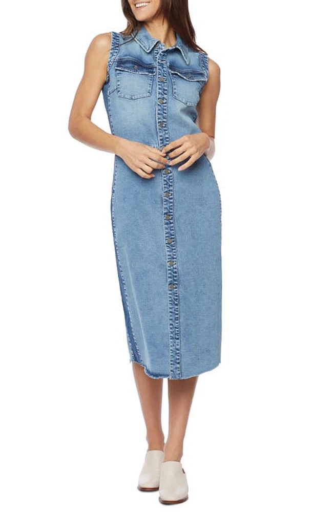 Wash Lab Denim Sleeveless Denim Shirtdress in Cloudy Blue at Nordstrom, Size X-Small