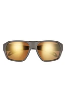 Smith Deckboss 63mm ChromaPop Polarized Oversize Rectangle Sunglasses in Matte Gravy/Bronze Mirror at Nordstrom