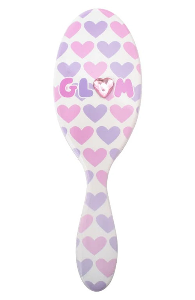 OMG Accessories Kids' Glam Heart Print Hairbrush in Purple/Pink Multi at Nordstrom