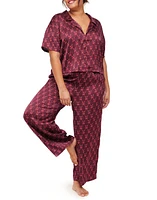 Adore Me Verica Pajama Top & Pants Set Novelty Red at Nordstrom,