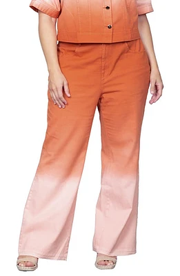 Standards & Practices Ombré Dip Dye Wide Leg Jeans Coral at Nordstrom,