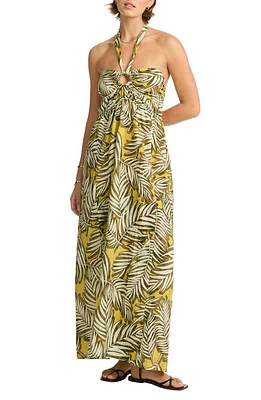 Sea Level Palm House Halter Bandeau Cover-Up Dress Olive at Nordstrom,