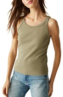 Michael Stars Cassie Binded Cotton Tank in Olive at Nordstrom