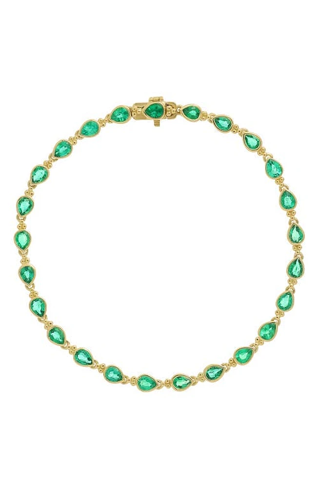 Bony Levy El Mar Station Bracelet in 18K Yellow Gold - Emerald at Nordstrom, Size 7