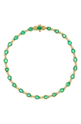 Bony Levy El Mar Station Bracelet in 18K Yellow Gold - Emerald at Nordstrom, Size 7