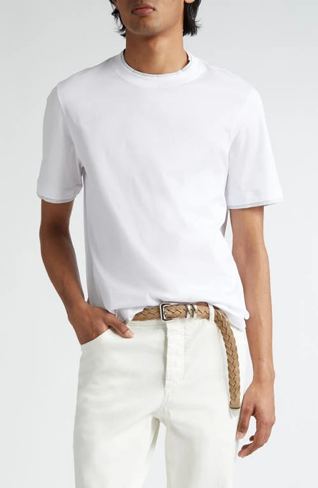 Brunello Cucinelli Tipped Cotton T-Shirt at Nordstrom,