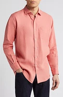 Peter Millar Coastal Garment Dyed Linen Button-Up Shirt at Nordstrom,