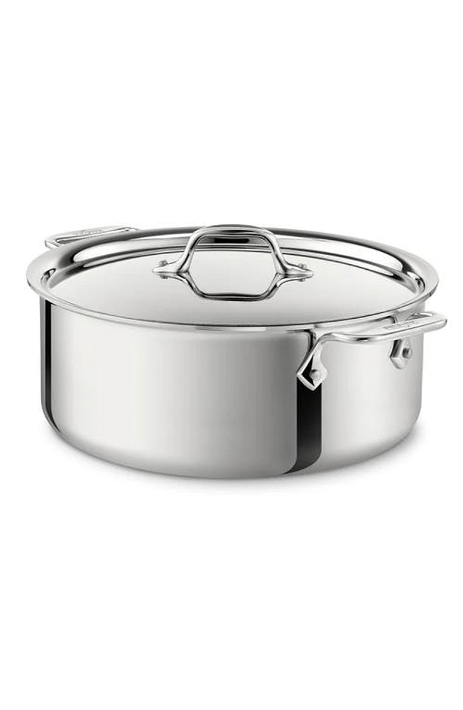 All-Clad 6-Quart Stainless Steel Stockpot with Lid in Silver at Nordstrom