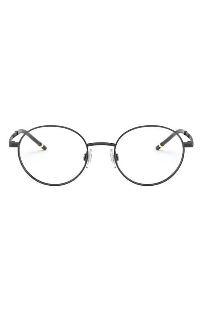 Polo Ralph Lauren 51mm Round Optical Glasses in Dark Gunmetal at Nordstrom