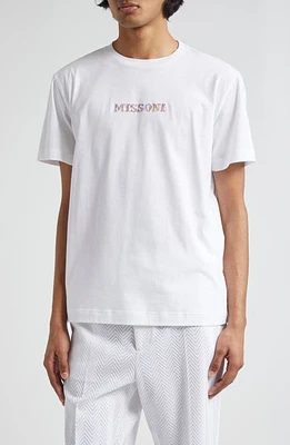 Missoni Embroidered Logo Cotton T-Shirt Optic White at Nordstrom,