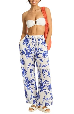 Sea Level Tradewind Beach High Waist Cotton Gauze Cover-Up Pants Cobalt at Nordstrom,