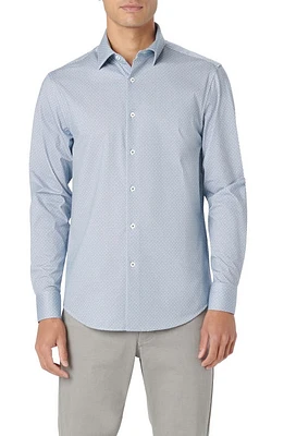 Bugatchi James OoohCotton Geo Print Button-Up Shirt Mint at Nordstrom,