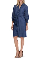 Foxcroft Abby Belted Long Sleeve Shirtdress at Nordstrom,