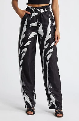 DIARRABLU Leer Suto Print Palazzo Pants Black at Nordstrom,