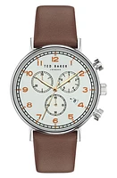 Ted Baker London Barnetb Chronograph Leather Strap Watch