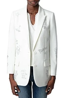 Zadig & Voltaire Viva Multistrass Embellished Blazer Judo at Nordstrom, Us