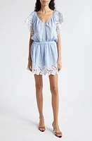 Ramy Brook Ryan Lace Trim Linen Minidress Chambray Boho at Nordstrom,