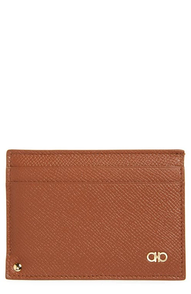 FERRAGAMO Leather Card Case in New Cognac at Nordstrom