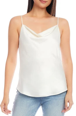 Karen Kane Cowl Neck Satin Camisole in Ivory at Nordstrom, Size Large