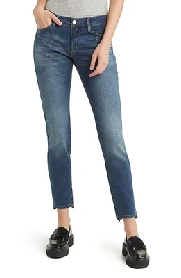 FRAME Le Garcon Raw Step Hem Mid Rise Boyfriend Jeans Azure at Nordstrom,