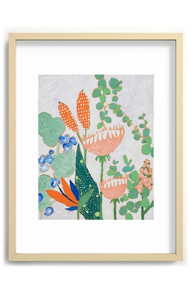 Deny Designs Protea & Birds of Paradise Framed Art Print in Green at Nordstrom