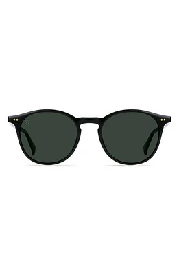 RAEN Basq 50mm Polarized Round Sunglasses in Recycled Black/Green Polar at Nordstrom