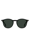 RAEN Basq 50mm Polarized Round Sunglasses in Recycled Black/Green Polar at Nordstrom