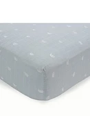 little unicorn Cotton Muslin Crib Sheet in Blue Rainbow at Nordstrom