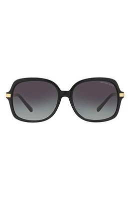 Michael Kors 57mm Gradient Square Sunglasses in Black/Gold/Black Gradient at Nordstrom