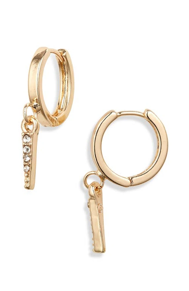 BP. Crystal Dagger Huggie Earrings in Gold at Nordstrom