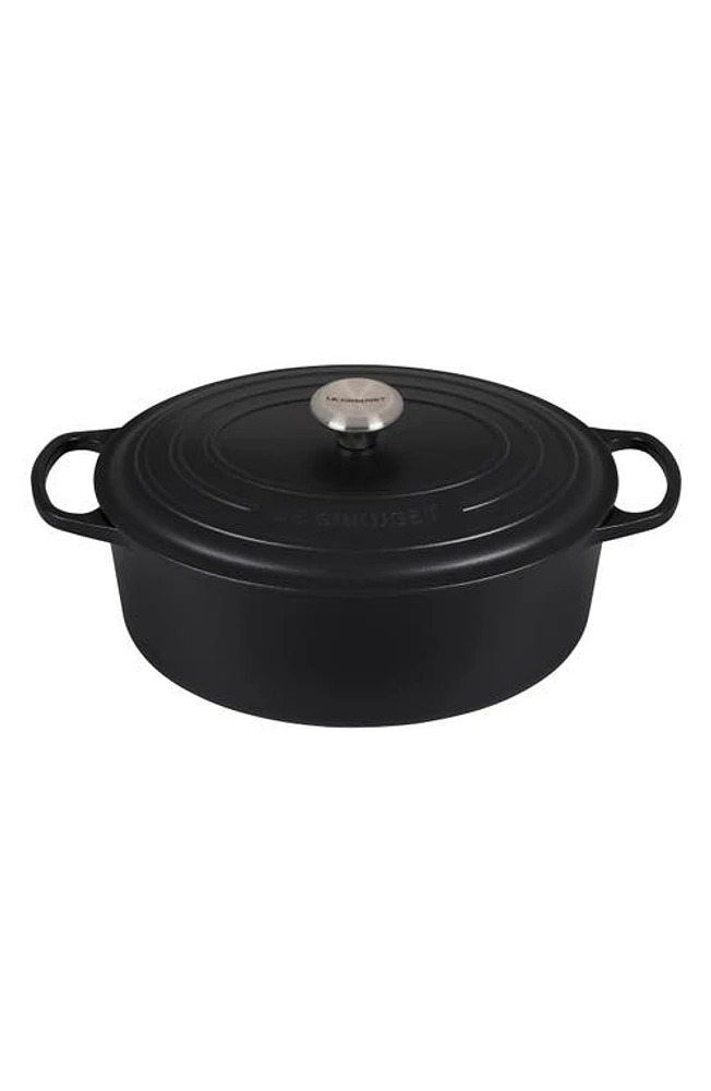 Le Creuset Signature 6.75-Quart Oval Enamel Cast Iron French/Dutch Oven with Lid in Licorice at Nordstrom