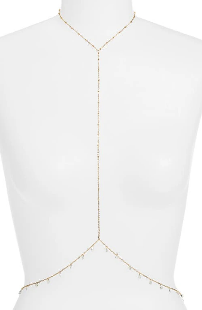 VIDAKUSH Dainty Drop Charm Body Chain in Gold at Nordstrom