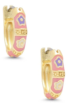 Lily Nily Kids' Flower Hoop Earrings in Pink at Nordstrom